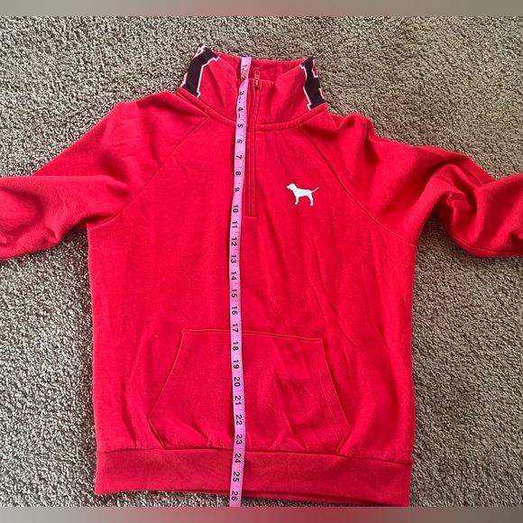 Victoria’s Secret PINK quarter zip sweatshirt, Red, size S - Picture 6 of 14